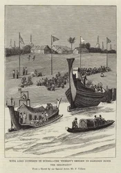 Mit Lord Dufferin in Burma, die Rückkehr des Vizekönigs nach Rangoon den Irrawaddy hinunter